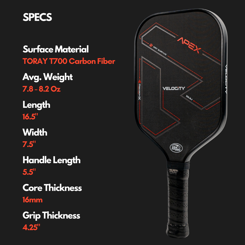 Carbon Fiber Pickleball Paddles T700 - Apex PrecisionX